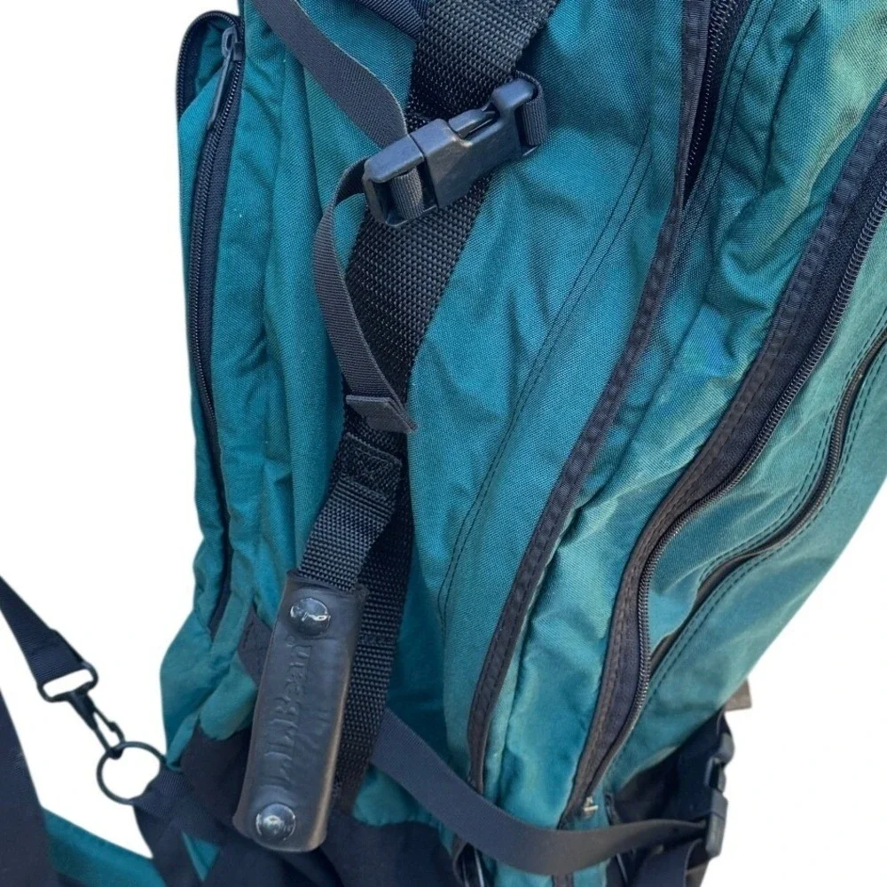 Vintage LL Bean Backpack Teal Green Hiking Outdoor Bag Eagle Creek Rucksack